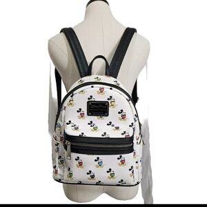 DISNEY PARKS LOUNGEFLY RAINBOW PRIDE MICKEY MOUSE WHITE MINI BACKPACK